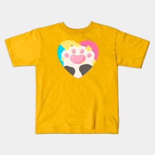 pride & Paw 🐾 Cute Pansexual Moo Toe bean 🏳️‍🌈 Kids T-Shirt